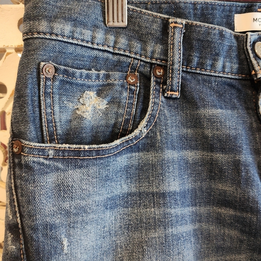 MOUSSY VINTAGE DISTRESS RIDIG SUNDANCE SKINNY CROPPED JEANS SZ 28 - Picture 13 of 16